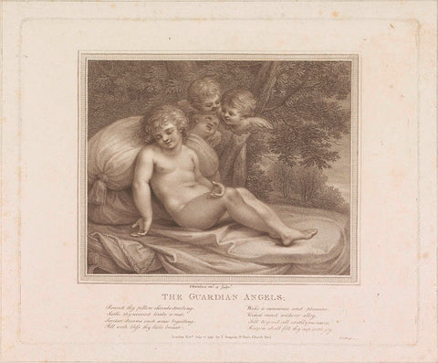 Beschermengelen, Francesco Bartolozzi, 1738–1815 Canvas Print