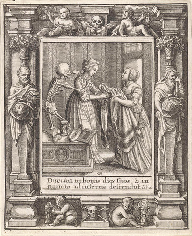 The Bride and Death, Wenceslaus Hollar, 1651 Canvas Print