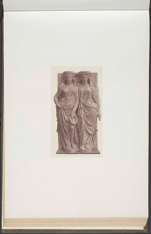 Plaster models for caryides on the Palais du Louvre by Joseph Pollet, Édouard Denis Baldus, c. 1855 - c. 1857 Canvas Print