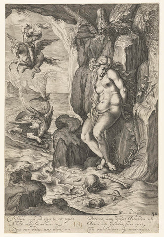 Perseus frees Andromeda, Andries Jacobsz. Stock (possibly), 1608 - 1649 Canvas Print