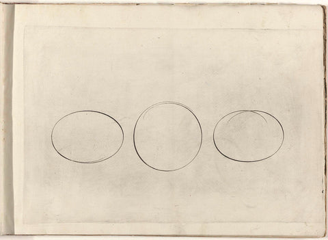 Three round shapes, not closed, Simon Frisius, 1608 Canvas Print