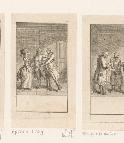 Confrontatie tussen Reinhard, Karl en Wilhelmine, Daniel Nikolaus Chodowiecki, 1781 Canvas Print