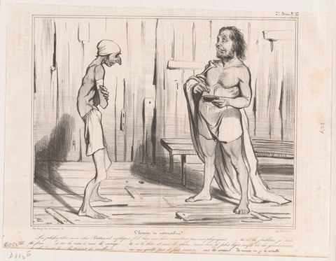 Robert Macaire and Bertrand in the pool, Honoré Daumier, 1842 Canvas Print