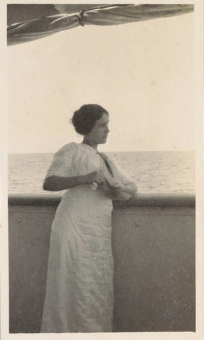 Celia Gargollo, on deck, Andries August Boom, 1912 Canvas Print