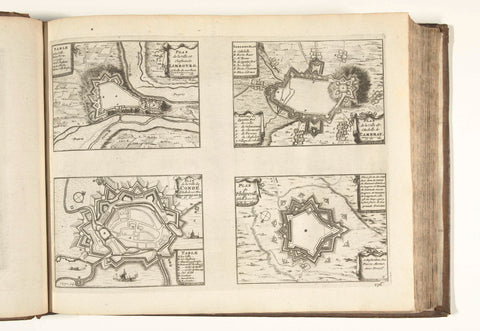 Maps of Limbourg, Cambrai, Condé and Philippeville, 1726, Laurens Scherm, 1726 Canvas Print