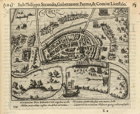 Siege of Neuss by Parma, 1586, Simon Frisius, 1621 - 1622 Canvas Print