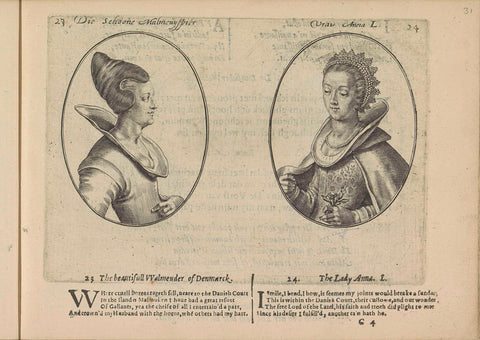 Portraits of the courtesans named Schone Malmeuspier and Vrouw Anna L., Crispijn van de Passe (II), 1635 Canvas Print