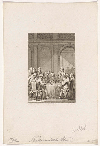 Vredesbesprekingen te Aken, 1748, Reinier Vinkeles (I), 1783 - 1795 Canvas Print