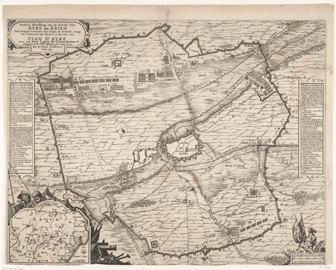 Map of the siege of Aire-sur-la-Lys, 1641, Pieter Hendricksz. Schut (possibly), 1641 Canvas Print