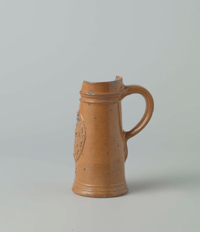 Fragment of a tankard with a music playing lady, anonymous, c. 1583 - c. 1600 Canvas Print