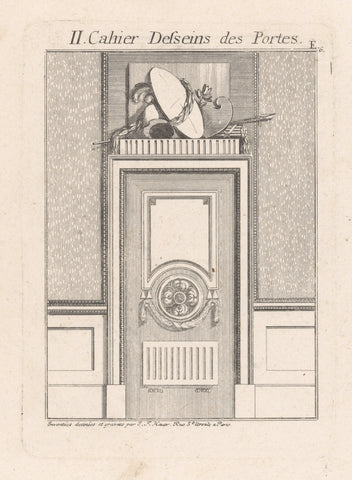 Door with painter's attributes, Johann Thomas Hauer, 1781 Canvas Print