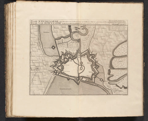 Map of Oudenaarde, 1708, anonymous, 1729 Canvas Print