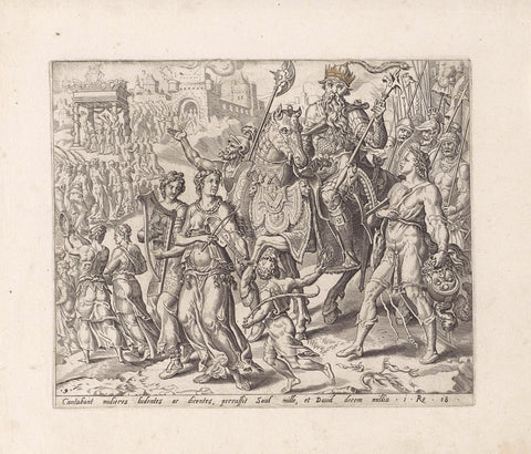 Triumphant David with the head of Goliath, anonymous, 1555 - 1633 Canvas Print