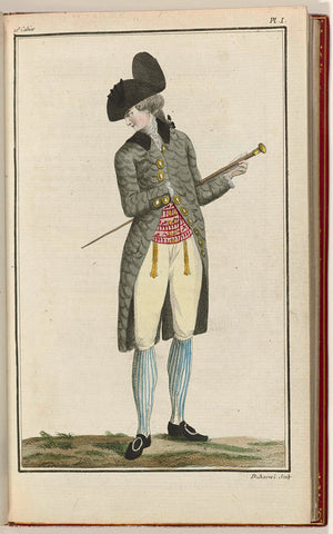 Cabinet des Modes ou les Modes Nouvelles, 1 Avril 1786, pl. I, A.B. Duhamel, 1786 Canvas Print