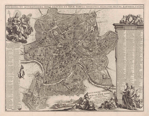 Map of Rome, Jan van Vianen, 1694 - 1699 Canvas Print