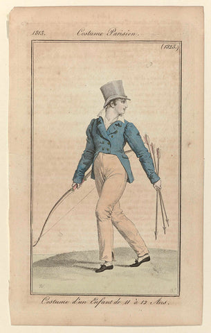 Journal des Dames et des Modes, Costume Parisien, 15 juillet 1813, (1325): Costume d'un Enfant (...), Pierre Charles Baquoy, 1813 Canvas Print