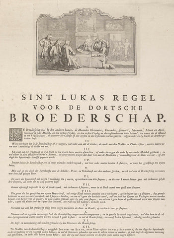 Reglement van het Broederschap van Sint Lucas uit Dordrecht, 1736, Aert Schouman, 1736 Canvas Print