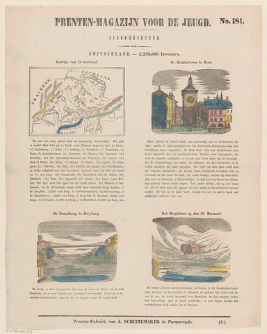 Switzerland. - 2,250,000 inhabitants, Jan Schuitemaker, 1850 Canvas Print