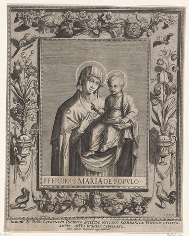 Maria with the Christ child, Johann Sadeler (I), 1598 Canvas Print