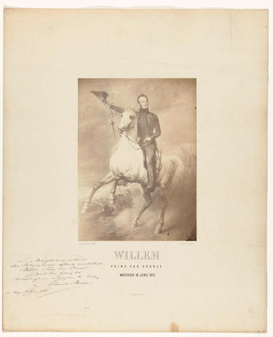 Photo reproduction of painting Willem II on the battlefield of Waterloo, Maurits Verveer, 1865 Canvas Print