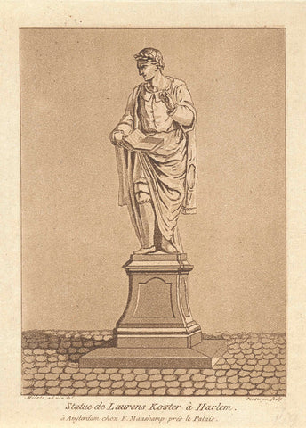 Statue of Laurens Jansz. Coster, Ludwig Gottlieb Portman, 1794 - 1828 Canvas Print