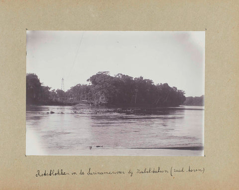 Boulders in the Suriname River at Kabelstation (south tower), anonymous, 1905 - 1910 Canvas Print