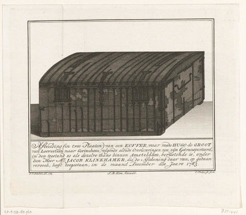 The bookcase in which Hugo Grotius escaped from Loevestein in 1621, 1783, Caspar Jacobsz. Philips, 1783 - 1785 Canvas Print