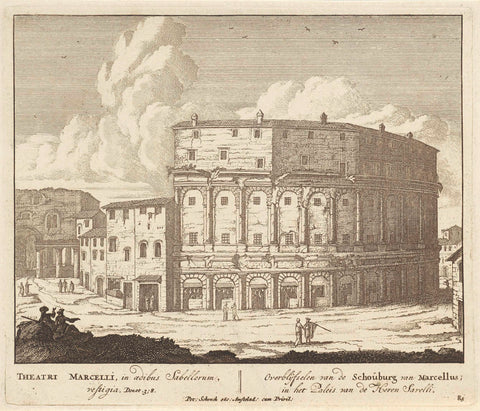 Theater van Marcellus te Rome, Pieter Schenk (I), 1675 - 1711 Canvas Print