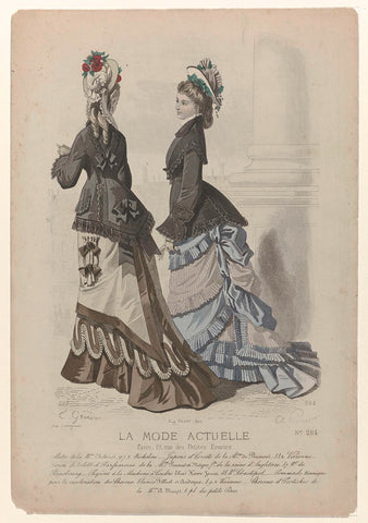 La Mode actuelle, ca. 1875, No. 284 : Modes de la M.on Chiloret (...), A. Portier, c. 1875 Canvas Print