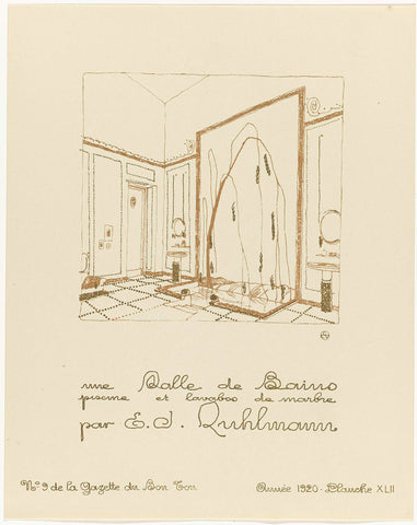 Furnishings and Interiors, Émile-Jacques Ruhlmann, 1920 Canvas Print