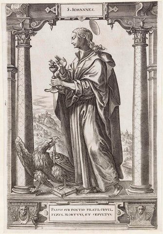 H. Johannes the Evangelist, Hieronymus Wierix, 1578 Canvas Print