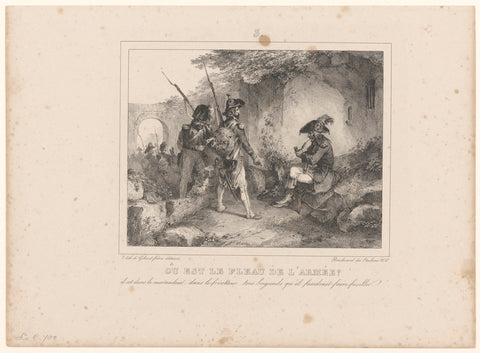 Army officers in conversation, Nicolas Toussaint Charlet, 1832 Canvas Print