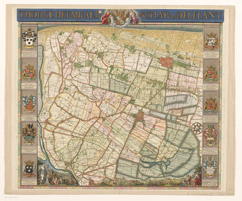 Map of the Hoogheemraadschap van Delfland, Cornelis Koster, 1750 - 1751 Canvas Print