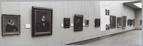 Room with paintings by Rembrandt students and an information panel of plexiglass, c. 1991 - c. 1992 Canvas Print