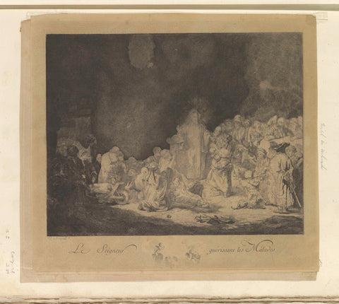 Preaching Christ (The Hundred Guilder Print), Jacques-Philippe Le Bas, Rembrandt van Rijn, 1807 - 1808 Canvas Print