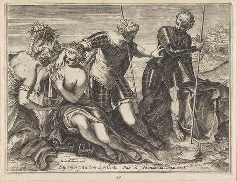 Mars sent away by Minerva, Agostino Carracci, 1589 Canvas Print