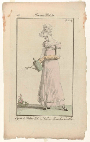 Journal des Dames et des Modes, Costume Parisien, 30 June 1813, (1322): Capote de Perkal (...), Pierre Charles Baquoy, 1813 Canvas Print