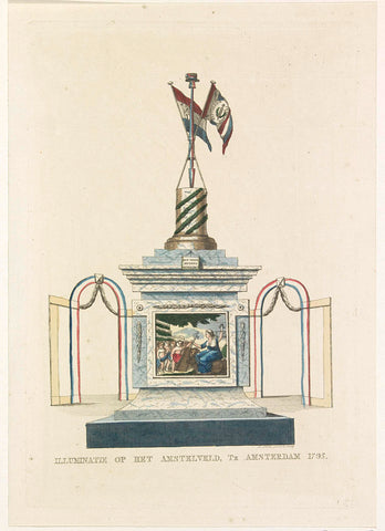 Het Volksbewind Gevestigd, decoratie op het Amstelveld, 1795, A. Schol (II), 1795 Canvas Print