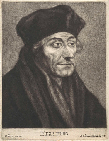 Portrait of Desiderius Erasmus, Abraham Bloteling, 1671 Canvas Print