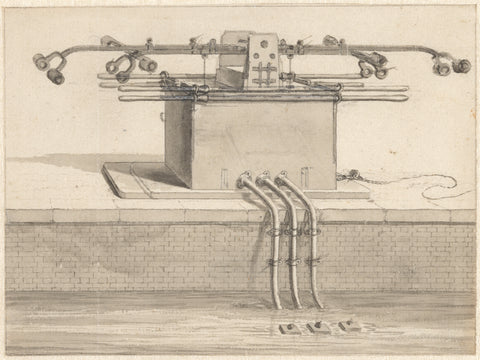 Double suction pump for the hose fire sprayer, Jan van der Heyden, 1685 - 1690 Canvas Print