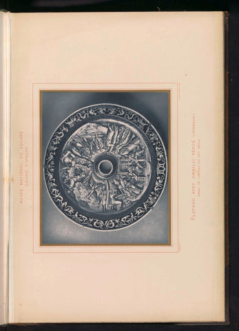 Round dish with a hole in the middle, decorated by Pierre Raymond with representations of probably Moses, Léon Vidal (possibly), c. 1876 - c. 1883 Canvas Print