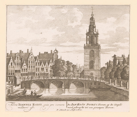 View of the Jan Roodenpoortstoren in Amsterdam, anonymous, 1710 - 1711 Canvas Print