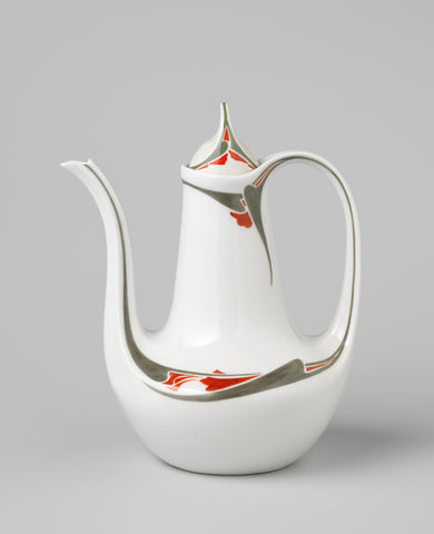 Coffeepot with stylized floral motifs, Parthénon (possibly), c. 1900 - c. 1905 Canvas Print