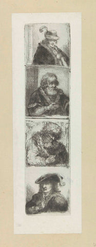 Four Man Portraits, Jan Chalon, 1802 Canvas Print