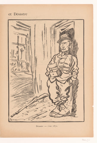 Soldier with empty money chest, Caran d'Ache, 1898 Canvas Print