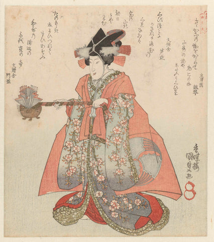 Woman with a sake kettle, Kunisada (I) , Utagawa, 1834 Canvas Print