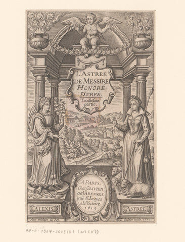 Looking through a landscape with references to the book L'Astrée de Messire, Leonard Gaultier, 1619 Canvas Print