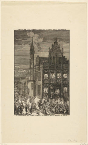 Joy signs for the city hall of The Hague, 1691, Romeyn de Hooghe, 1691 Canvas Print