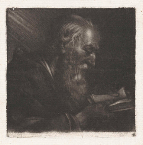 Old man with a beard, Cornelis Troost, 1734 Canvas Print