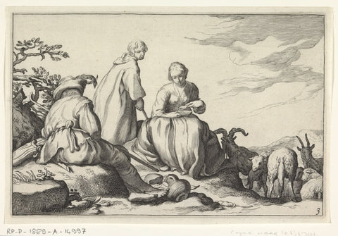 Schaapherders, Cornelis Bloemaert (II) (possibly), in or after 1638 - in or after 1652 Canvas Print